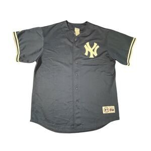 VTG Majestic Derek Jeter #2 NY Yankees MLB Baseball Jersey Navy Blue XL Men